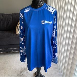 Honu World Blue Rash Guard men’s shirt 2XL Fused